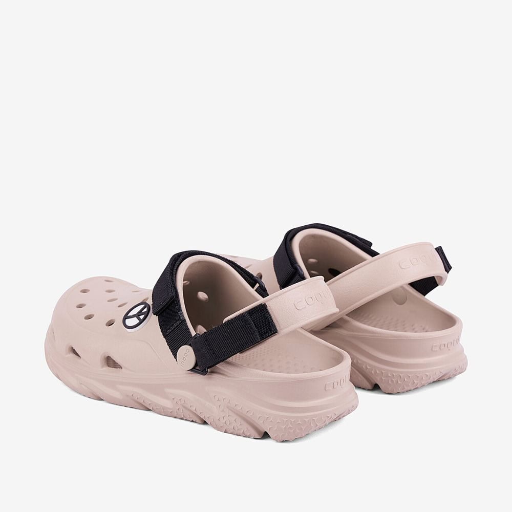 Obuv COQUI Clogsy Cody Lt. Taupe/Black Velcro + Amulet - Šľapky a sandále - 3