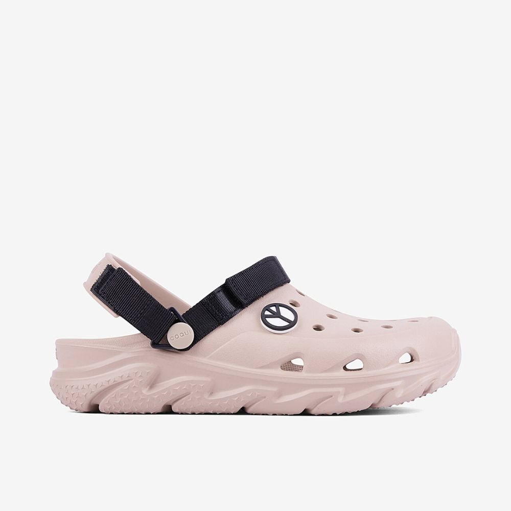 Obuv COQUI Clogsy Cody Lt. Taupe/Black Velcro + Amulet - Šľapky a sandále - 4