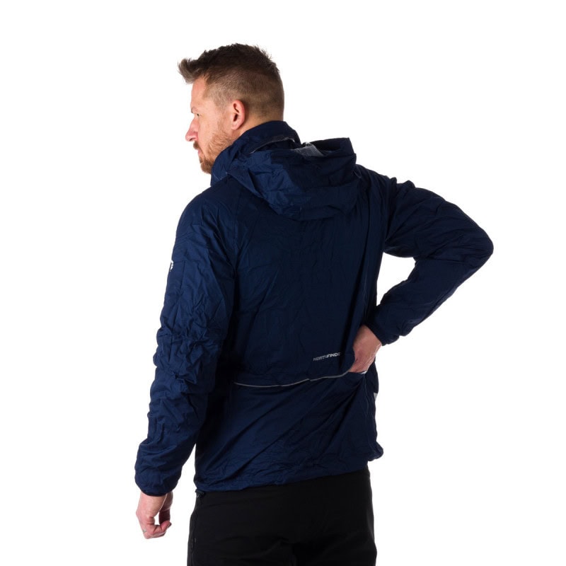 Pánska vodotesná zbaliteľná outdoorová bunda NORTHFINDER Northkit Tmavomodrá - Bundy & Vesty - 6