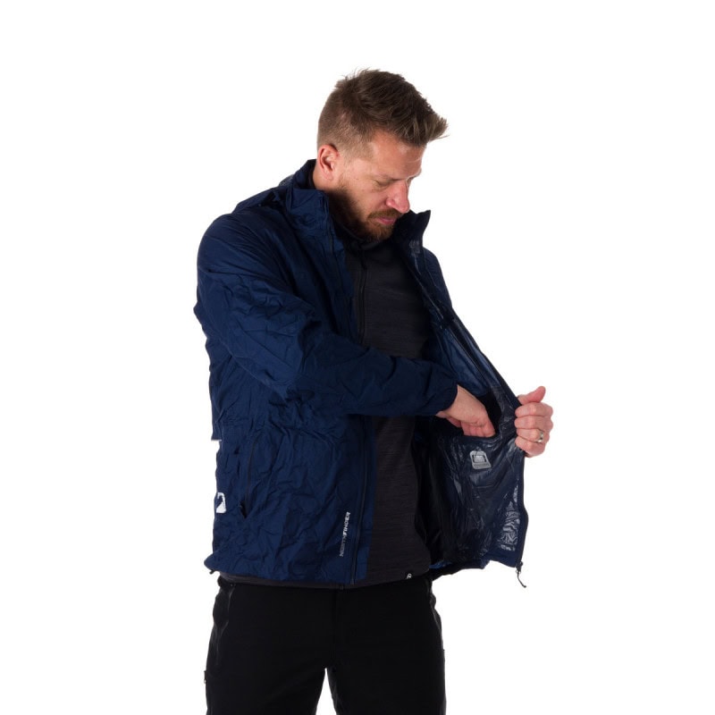 Pánska vodotesná zbaliteľná outdoorová bunda NORTHFINDER Northkit Tmavomodrá - Bundy & Vesty - 7