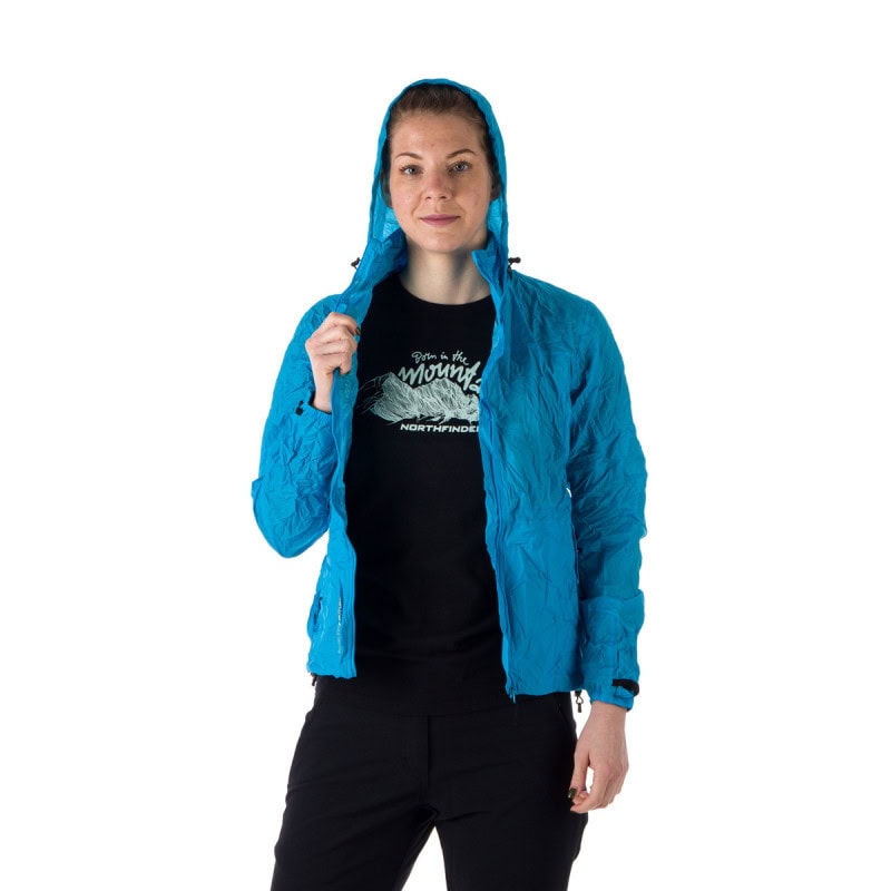 Dámska vodotesná zbaliteľná outdoorová bunda NORTHFINDER Northkit Modrá