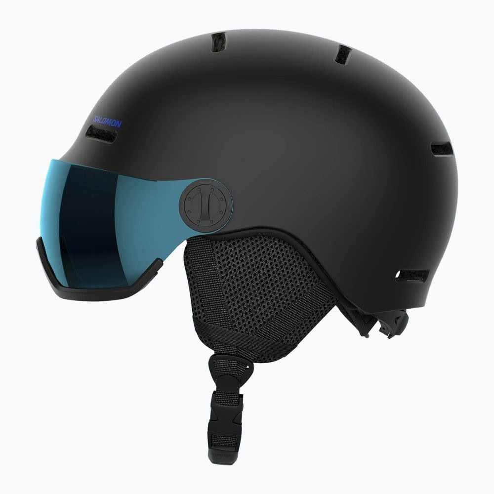 Lyžiarska prilba SALOMON Orka Visor Blk/Un Fls Blue - Prilby s priezorom - 2