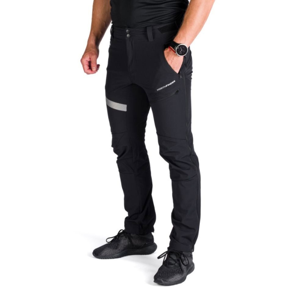 Softshellové nohavice NORTHFINDER Ganek Black - Turistické nohavice - 1