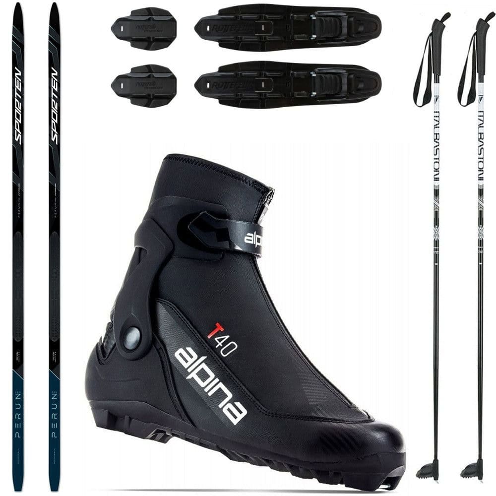 Bežkový set SPORTEN Perun Pro Skin so stúpacím pásom + viazanie + topánky Alpina T40 + palice - Pánske sety - 1