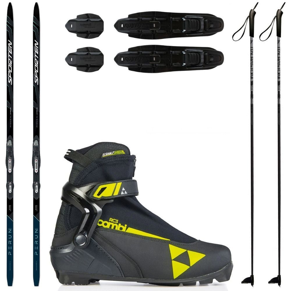Bežkový set SPORTEN Perun Pro Skin so stúpacím pásom + viazanie + topánky Fischer RC3 + palice - Pánske sety - 1