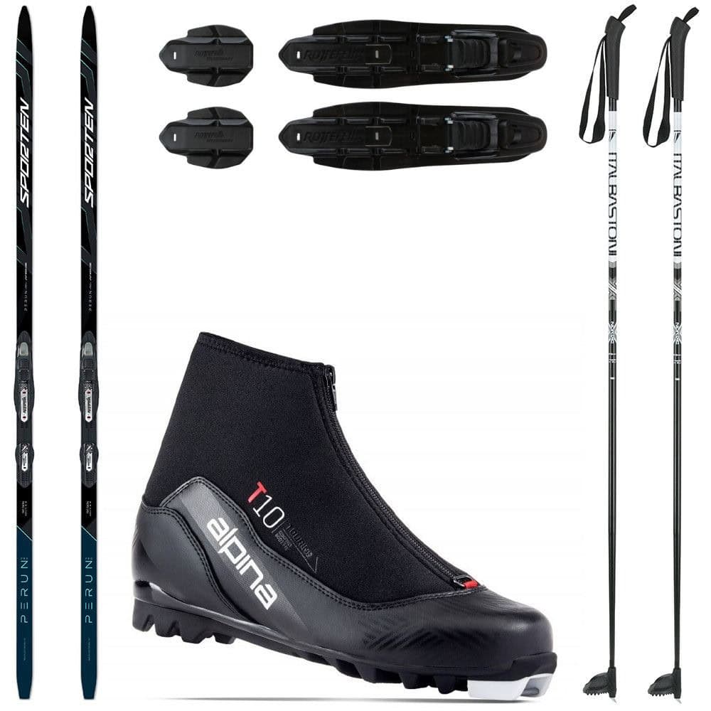Bežkový set SPORTEN Perun Pro Skin so stúpacím pásom + viazanie + topánky Alpina T10 + palice - Pánske sety - 1