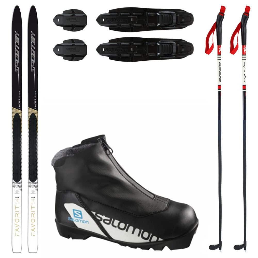 Bežkový set SPORTEN Favorit Jr Mg 54 s viazaním + obuv SALOMON RC Nocturne + palice - Detské sety - 1