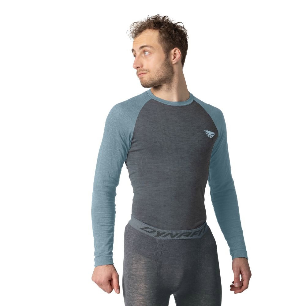 Termo tričko DYNAFIT Tour Light Merino M L/S TEE Smoke Blue - Športové termoprádlo - 2