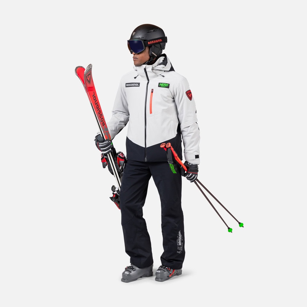 Lyžiarska bunda ROSSIGNOL Hero Blackside Insulated JKT Soft Grey - Lyžiarske bundy - 3