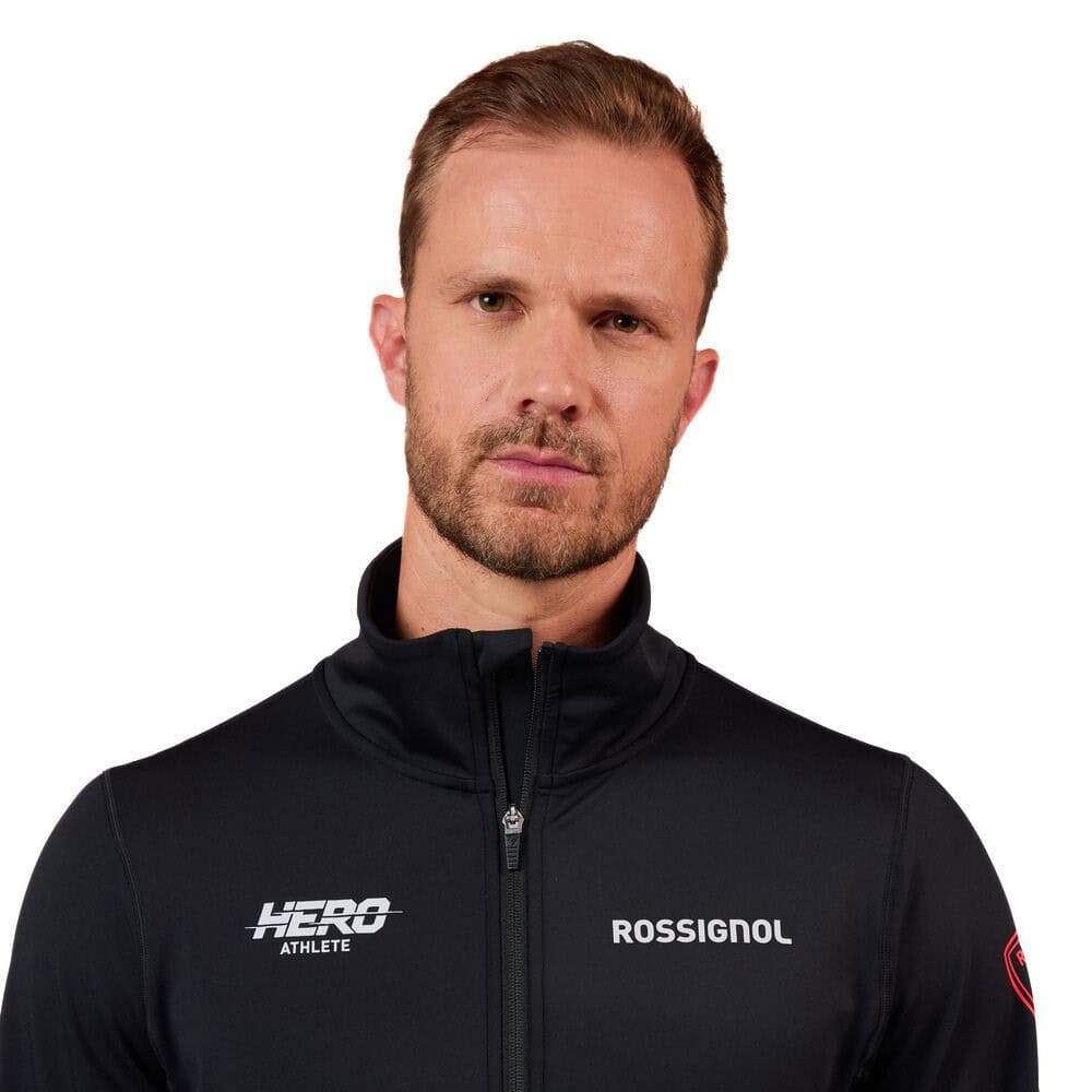 Mikina ROSSIGNOL Hero Mid Layer Stretch Jacket Black - Mikiny bez kapucne - 3