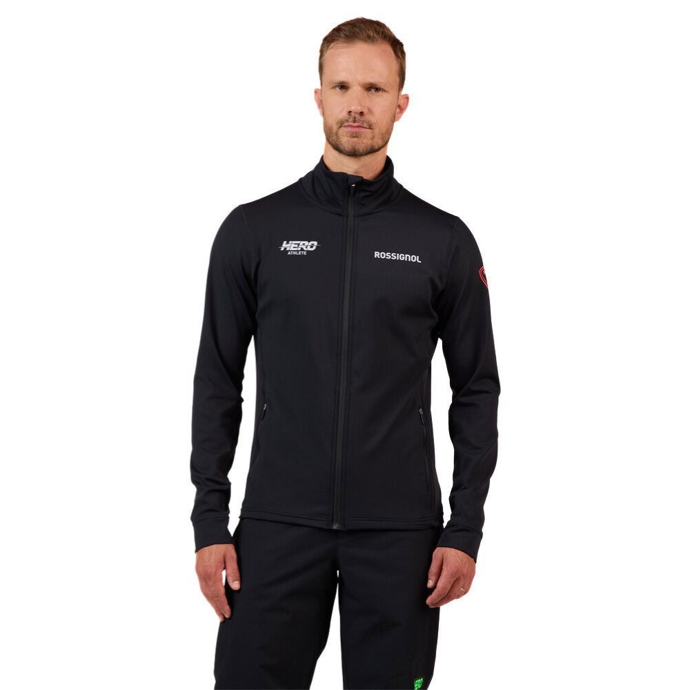 Mikina ROSSIGNOL Hero Mid Layer Stretch Jacket Black - Mikiny bez kapucne - 1