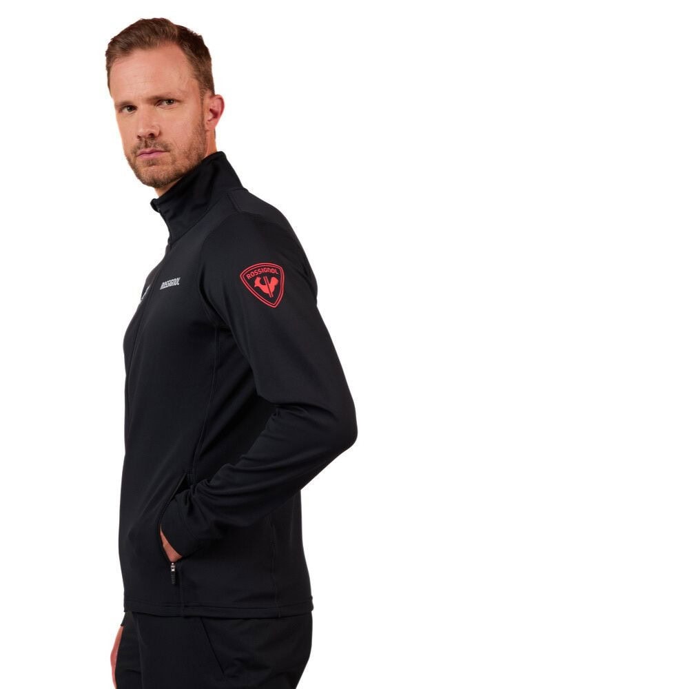 Mikina ROSSIGNOL Hero Mid Layer Stretch Jacket Black - Mikiny bez kapucne - 4