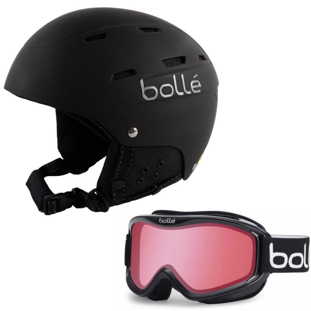 Lyžiarska prilba BOLLÉ JUNIOR MIPS Black + okuliare BOLLÉ Mojo Shiny