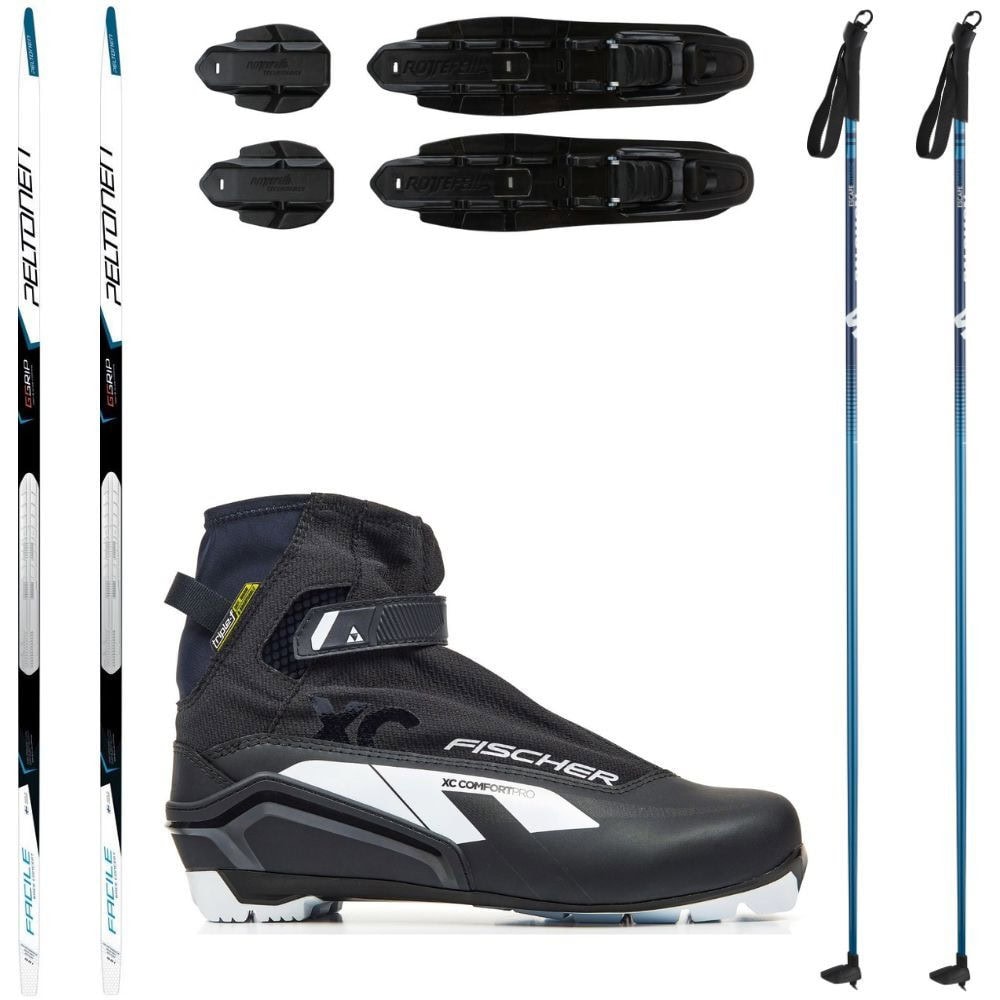 Bežkový set PELTONEN G-GRIP Facile + obuv Fischer XC Comfort + palice - Pánske sety - 1