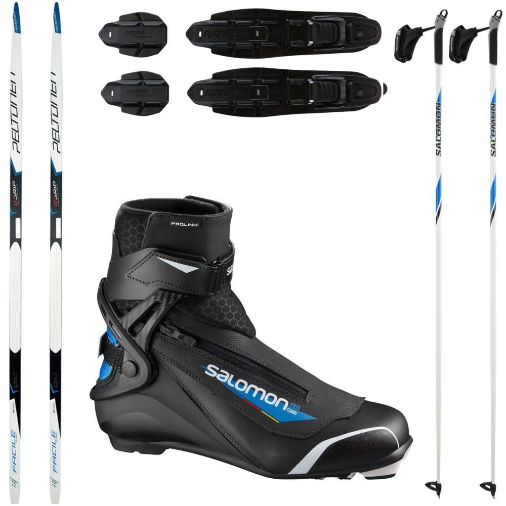 Bežkový set PELTONEN G-Grip Facile + obuv Salomon + palice (BEZÚDRŽBOVÉ BEŽKY) - Pánske sety - 1