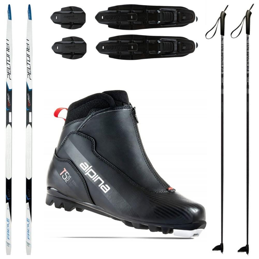Bežkový set PELTONEN G-Grip Facile + obuv Alpina + palice (BEZÚDRŽBOVÉ BEŽKY) - Pánske sety - 1