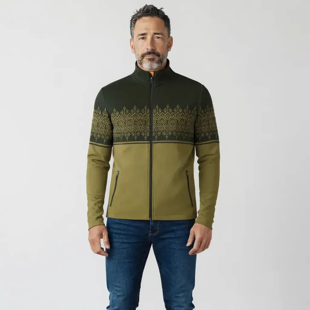 NEWLAND Man Full Zip Khaki/Black - Mikiny bez kapucne - 1