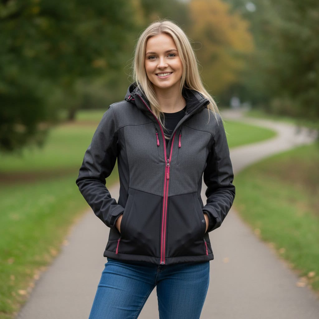 Bunda ICEPEAK Liljan Black/Pink - Bundy & Overaly & Vesty - 1
