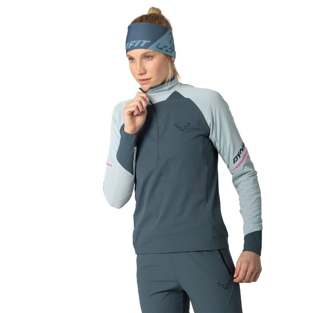 Funkčné tričko DYNAFIT Alpine Longsleeve 1/2 Zip Tee W Cloud Blue - Dámske oblečenie - 6
