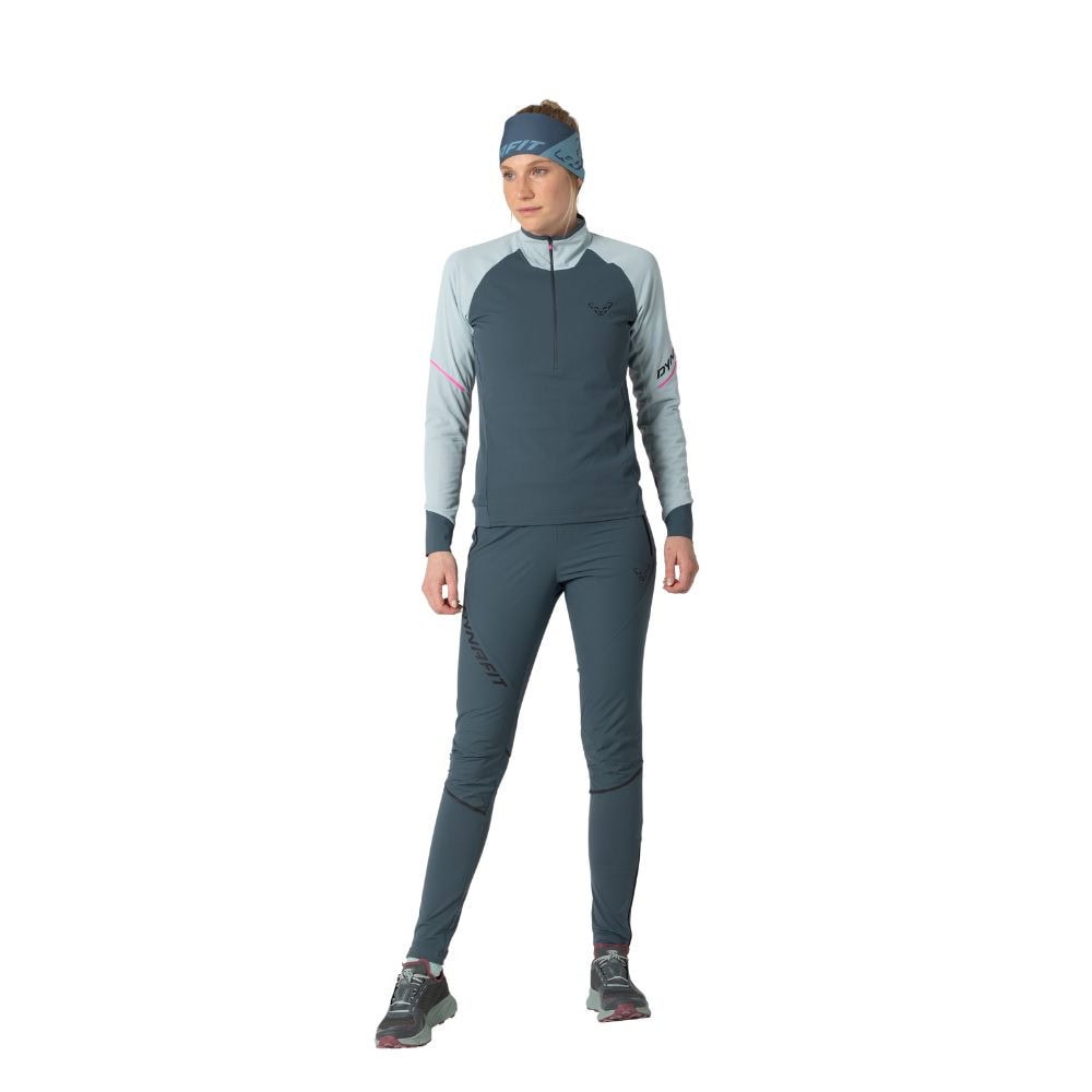 Funkčné tričko DYNAFIT Alpine Longsleeve 1/2 Zip Tee W Cloud Blue - Dámske oblečenie - 2
