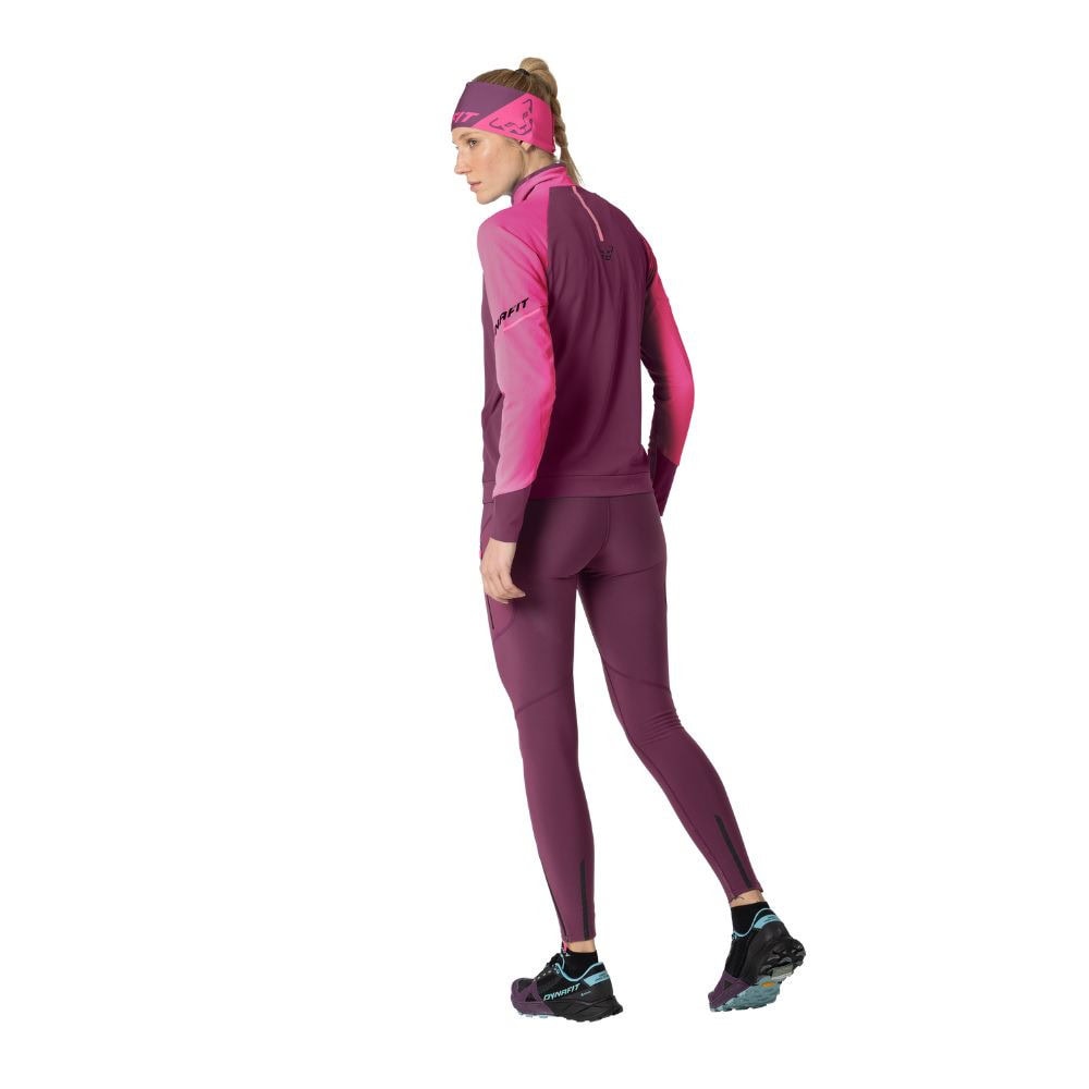 Funkčné tričko DYNAFIT Alpine Longsleeve 1/2 Zip Tee W Magenta - Dámske oblečenie - 3