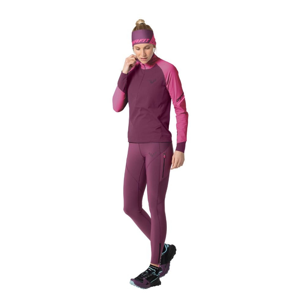 Funkčné tričko DYNAFIT Alpine Longsleeve 1/2 Zip Tee W Magenta - Dámske oblečenie - 4