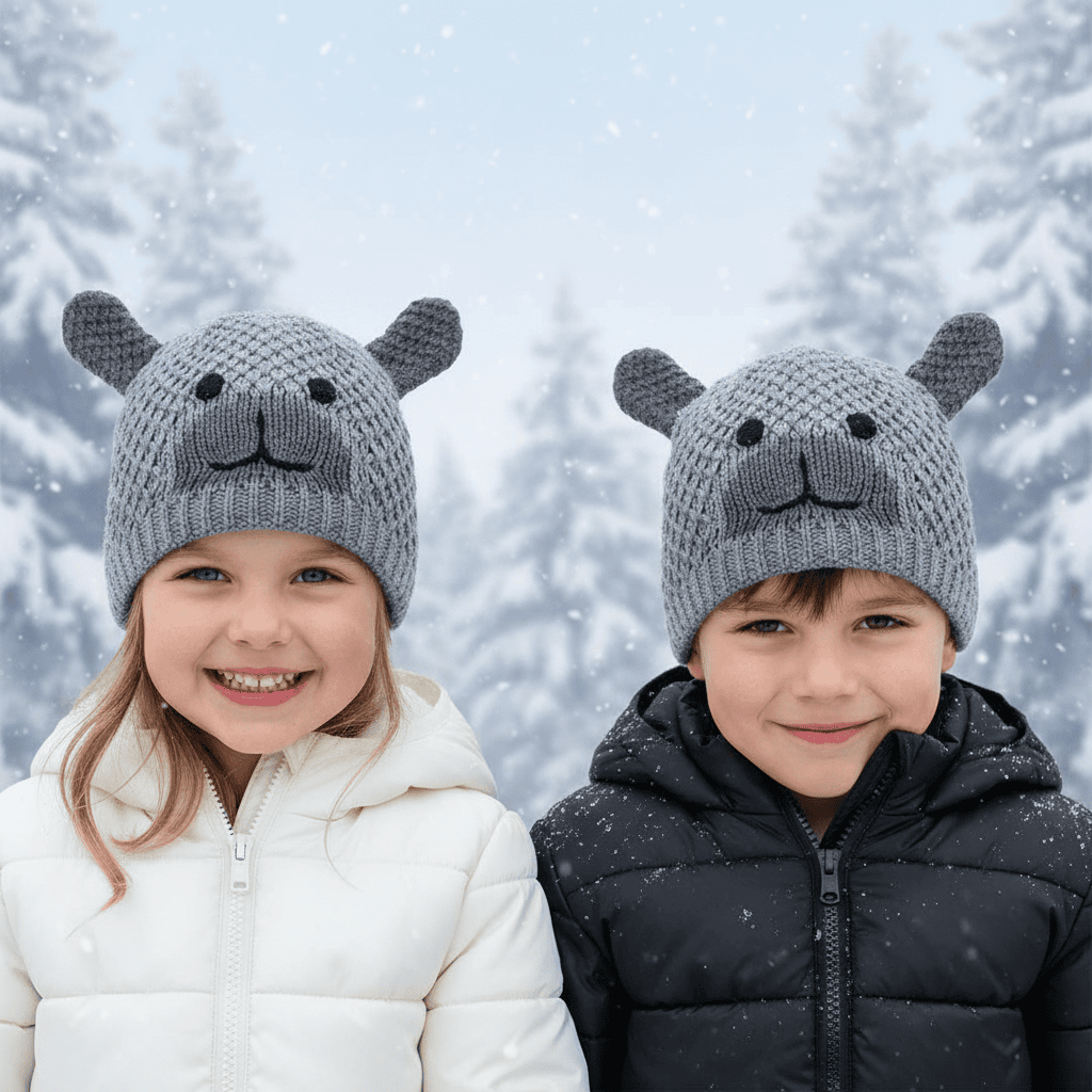 Detská zimná čiapka EISBÄR Grizzly Kids Grey - Zimné čiapky - 2