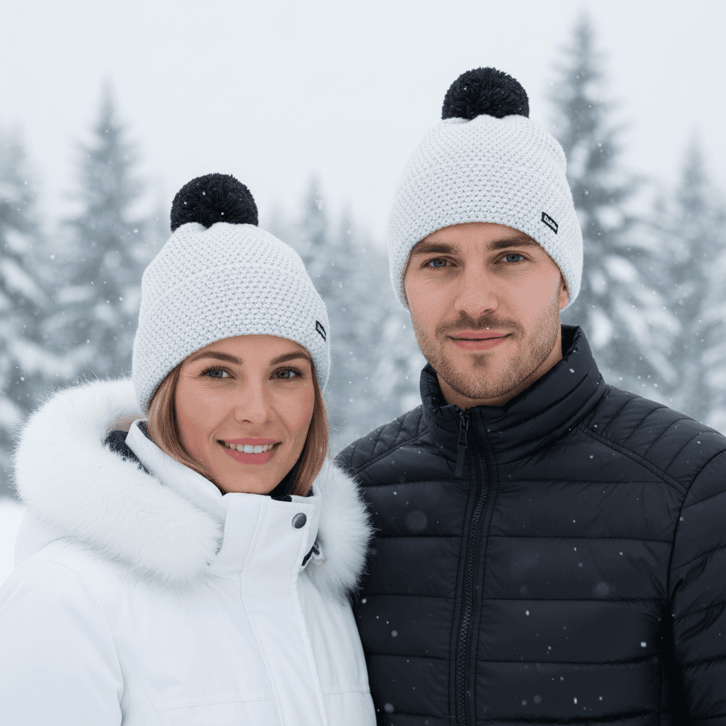 Zimná čiapka EISBÄR Jamie Pompon MÜ biela/ tmavý kobalt - Čiapky - 2